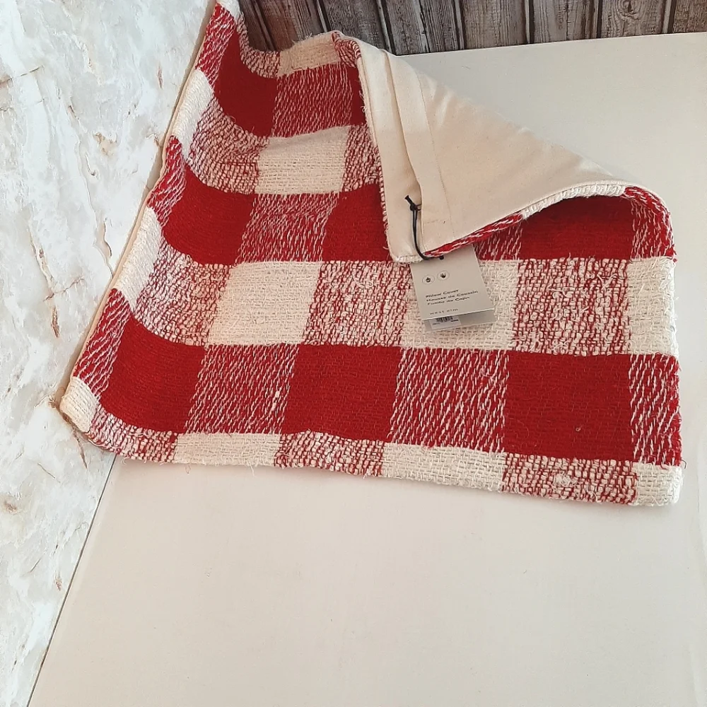 West Elm Buffalo Check Linen Pillow Cover
